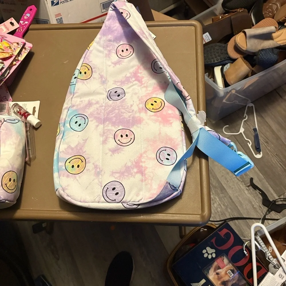 No Boundaries Pastel Tie-Dye Smiley Kids Sling Bag